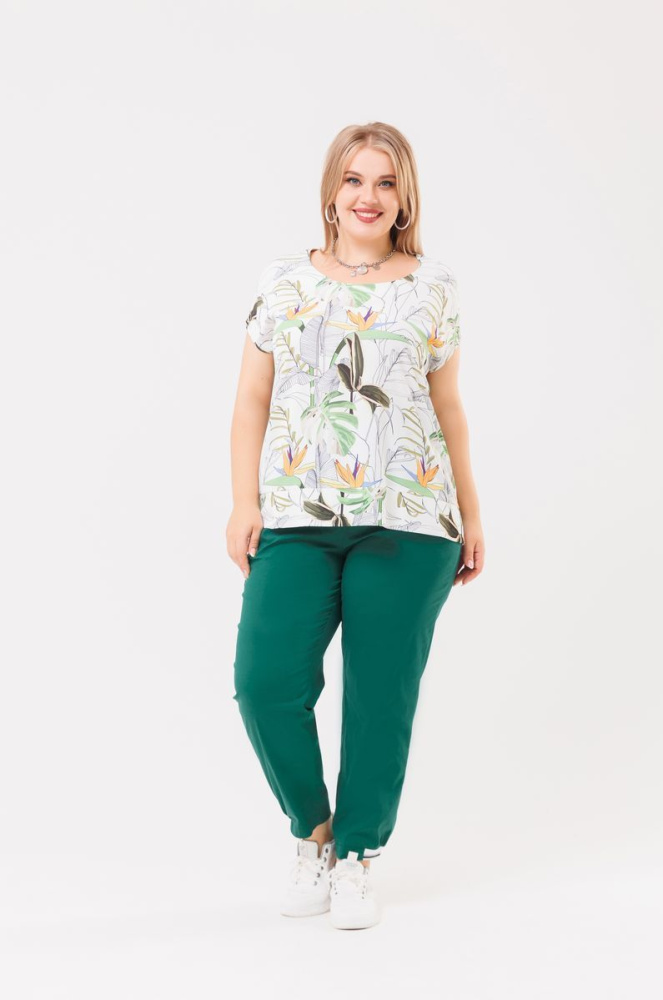 132470-1_мультиколор_1 блузка, 132464-1_зелёный_5 брюки